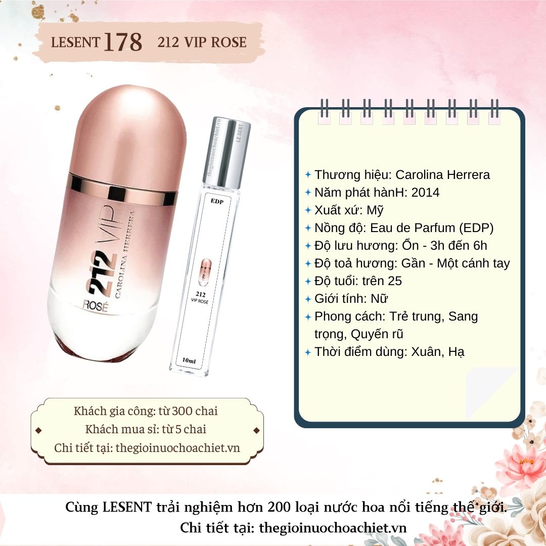 Nước hoa chiết 212 Vip Rose by Carolina Herrera 