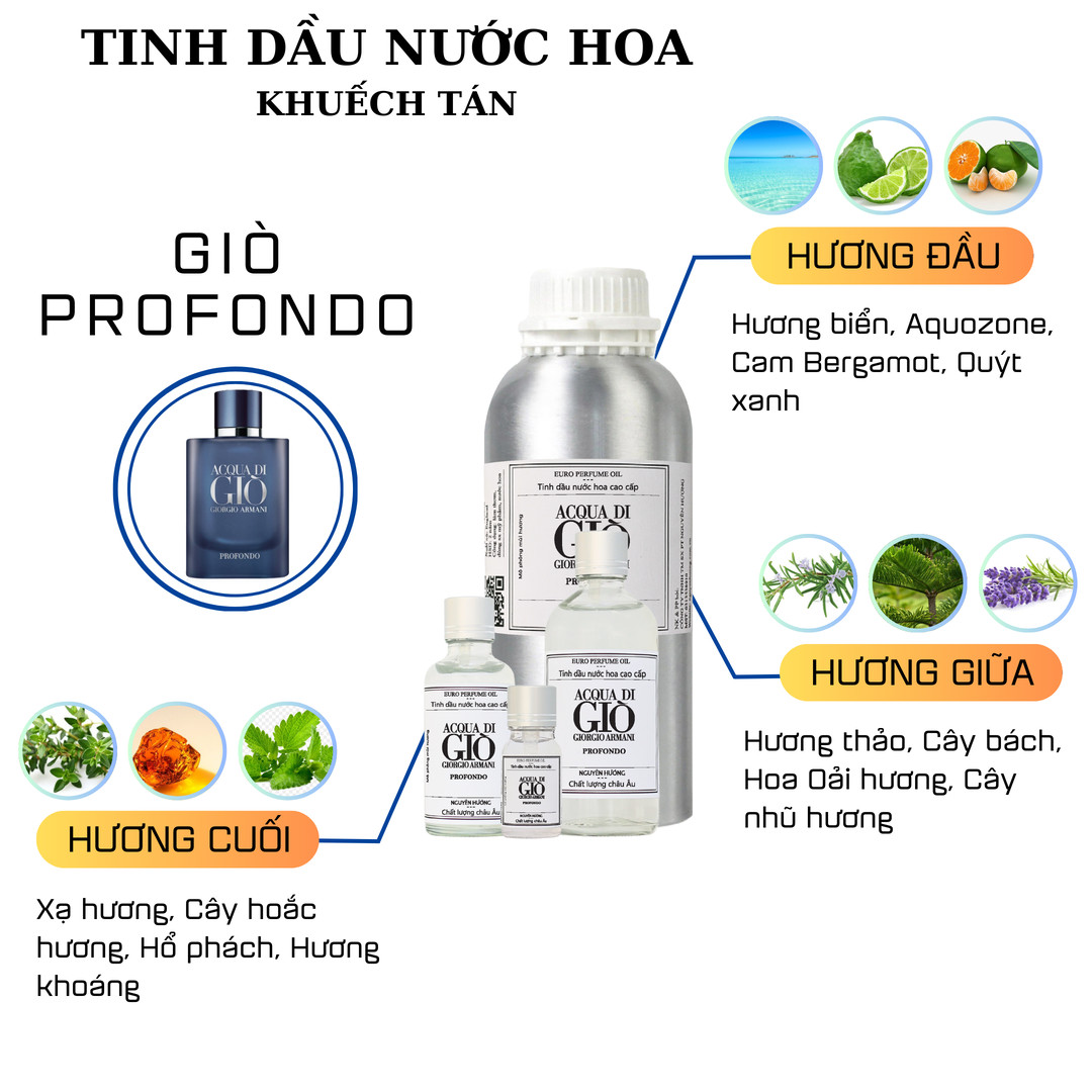 Tinh dầu nước hoa Acqua di Giò Profondo cho máy khuếch tán