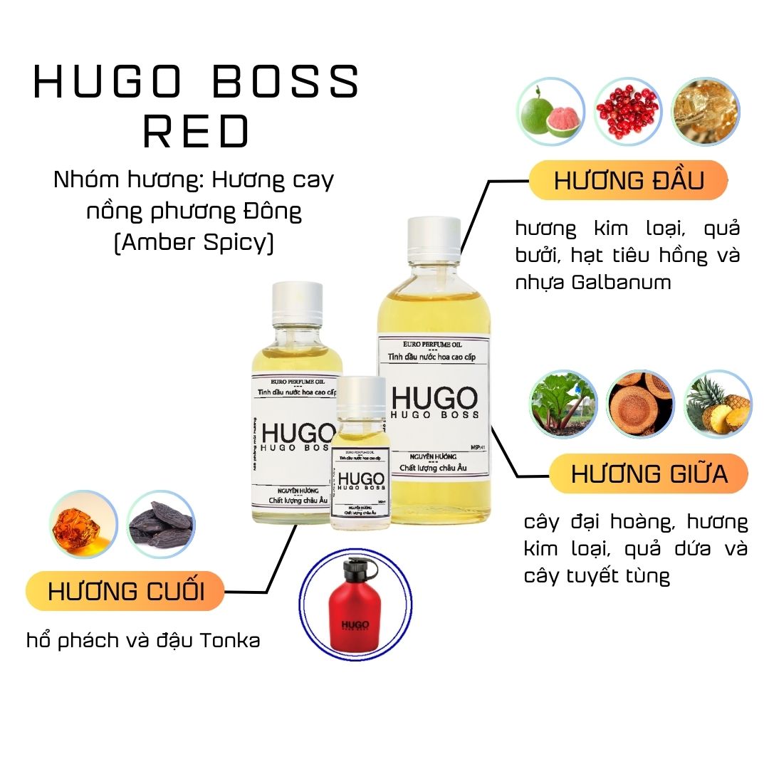 Tinh Dầu Nước Hoa Cao Cấp Hugo Boss Red