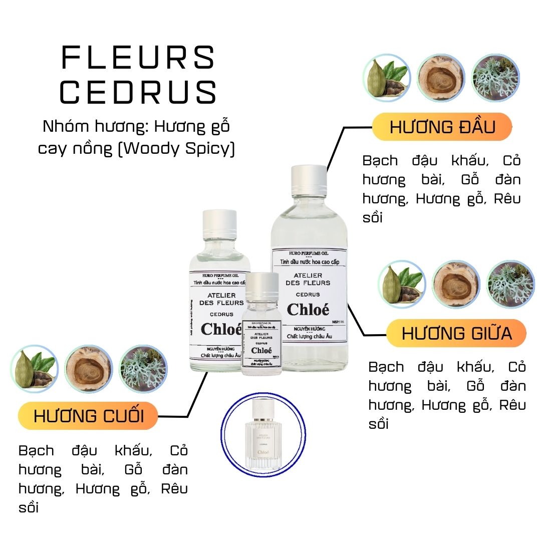 Tinh Dầu Nước Hoa Cao Cấp Atelier Des Fleurs Cedrus by Chloe