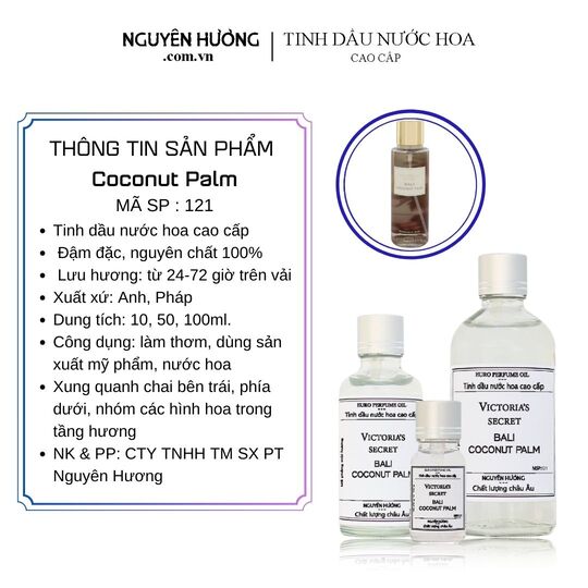 Tinh Dầu Nước Hoa Cao Cấp Coconut Palm