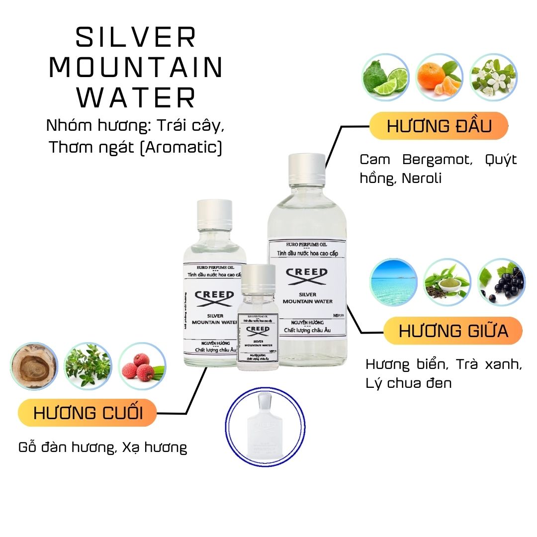 Tinh Dầu Nước Hoa Cao Cấp Silver Mountain Water