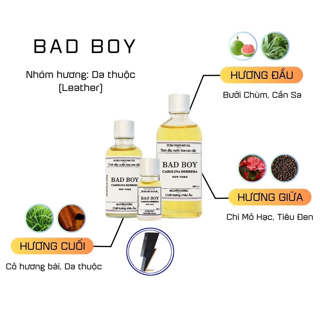 Tinh Dầu Nước Hoa Cao Cấp Bad Boy Le Parfum