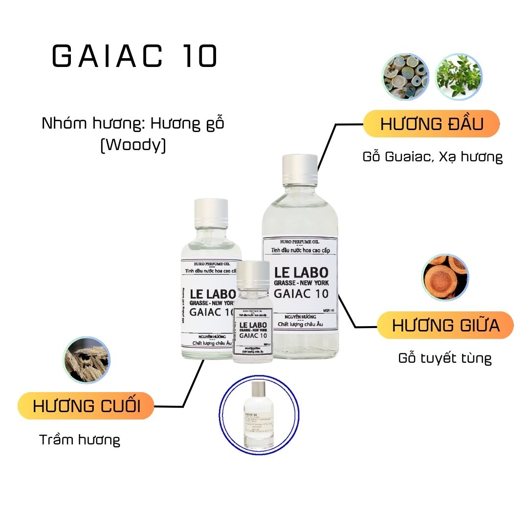 Tinh Dầu Nước Hoa Cao Cấp Gaiac 10 Le Labo