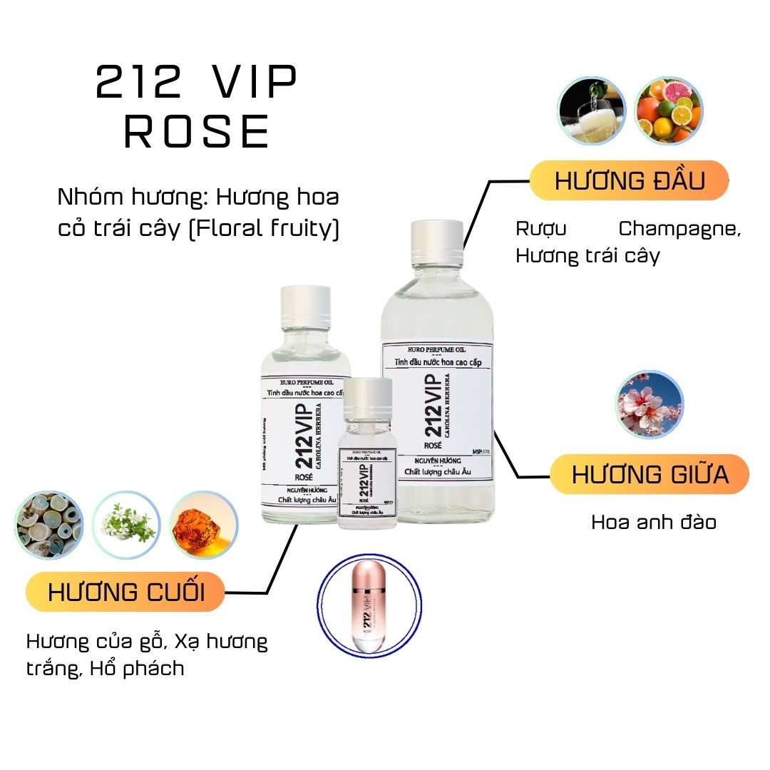 Tinh Dầu Nước Hoa Cao Cấp 212 Vip Rose