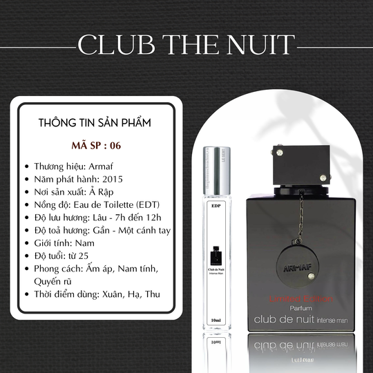 Nước hoa chiết Club De Nuit by Armaf 10ml