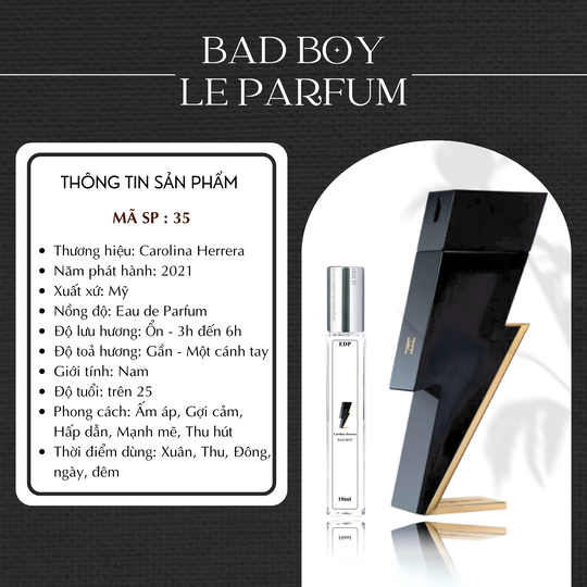 Nước hoa chiết Bad Boy Le Parfum by Carolina Herrera 