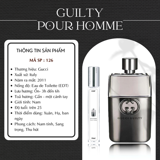 Nước hoa chiết Guilty Pour Homme by Gucci  