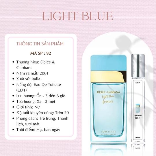 Nước hoa chiết Light Blue Women by D&G 