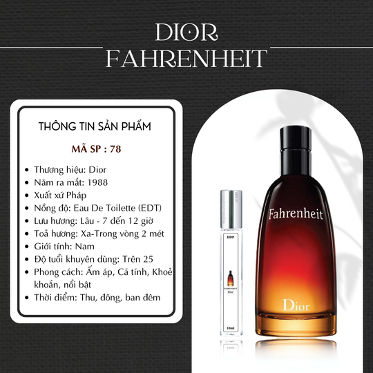 Nước hoa chiết Dior Fahrenheit by Dior  