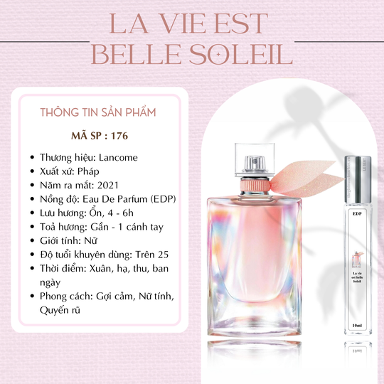 Nước hoa chiết La Vi Est Belle Soleil by Lancome