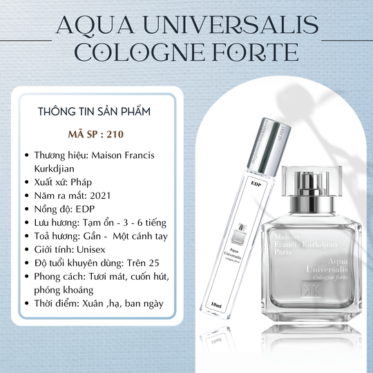 Nước hoa chiết Aqua Universail Cologne Forte by MFK