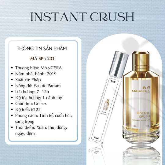 Nước hoa chiết Instant Crush by Mancera