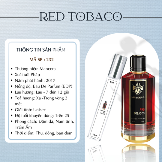 Nước hoa chiết Red Tobaco by Mancera