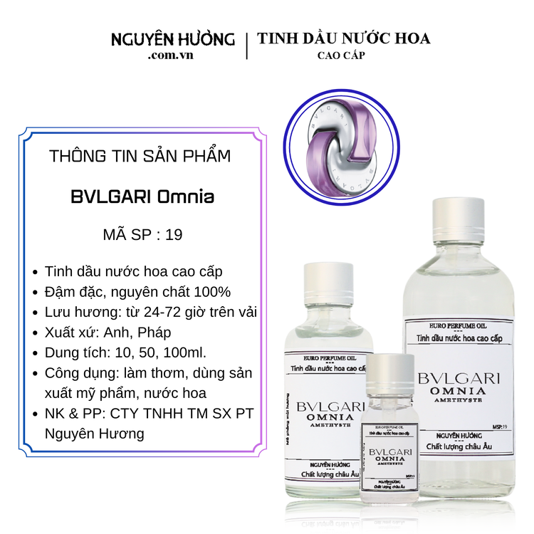 Tinh Dầu Nước Hoa Cao Cấp Omnia by BVLGARI 