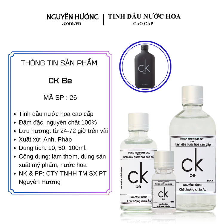 Tinh Dầu Nước Hoa Cao Cấp CK Be by Calvin Klein