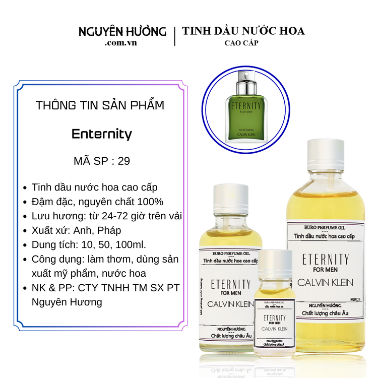 Tinh Dầu Nước Hoa Cao Cấp Eternity by Calvin Klein