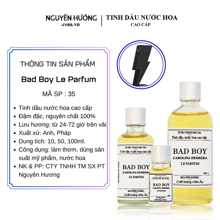 Tinh Dầu Nước Hoa Cao Cấp Bad Boy Le Parfum