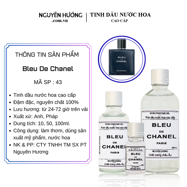 Tinh Dầu Nước Hoa Cao Cấp Bleu De Chanel