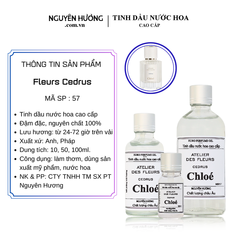 Tinh Dầu Nước Hoa Cao Cấp Atelier Des Fleurs Cedrus by Chloe