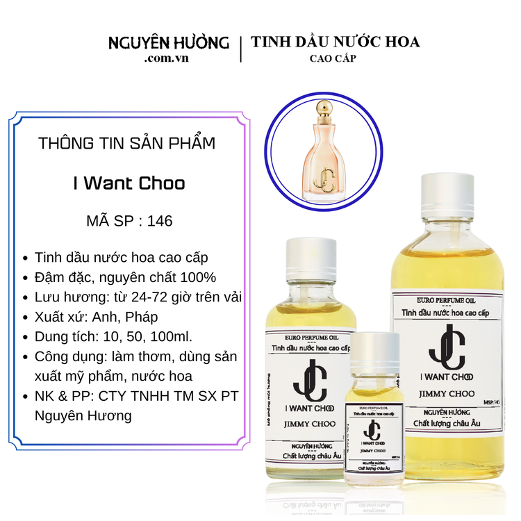 Tinh Dầu Nước Hoa Cao Cấp I Want Choo by Jimmy Choo