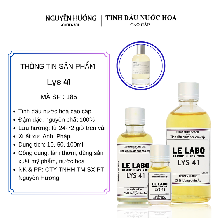 Tinh Dầu Nước Hoa Cao Cấp Lys 41 by Le Labo