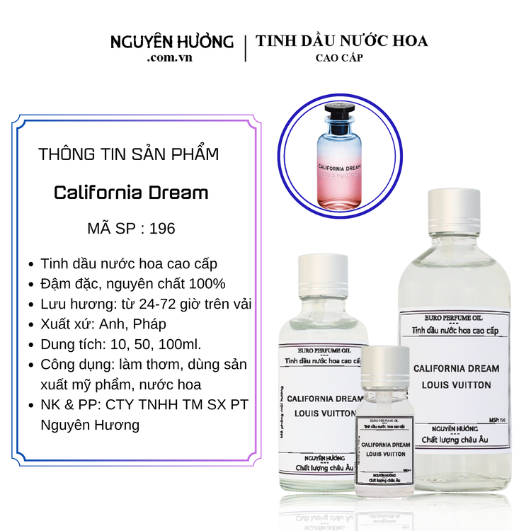 Tinh Dầu Nước Hoa Cao Cấp California Dream by Louis Vuitton