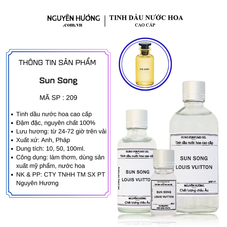 Tinh Dầu Nước Hoa Cao Cấp Sun Song by Louis Vuitton