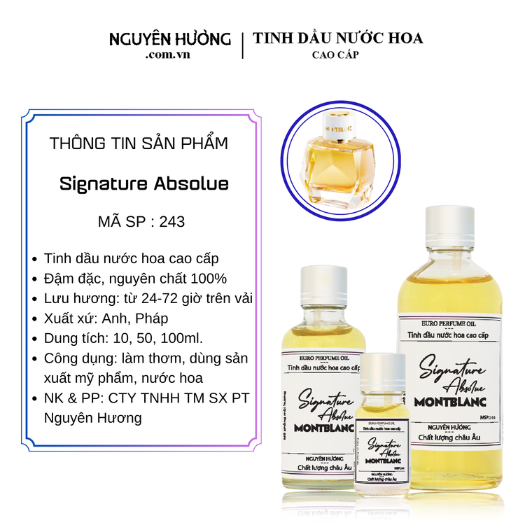 Tinh Dầu Nước Hoa Cao Cấp Signature Absolue by Montblanc 