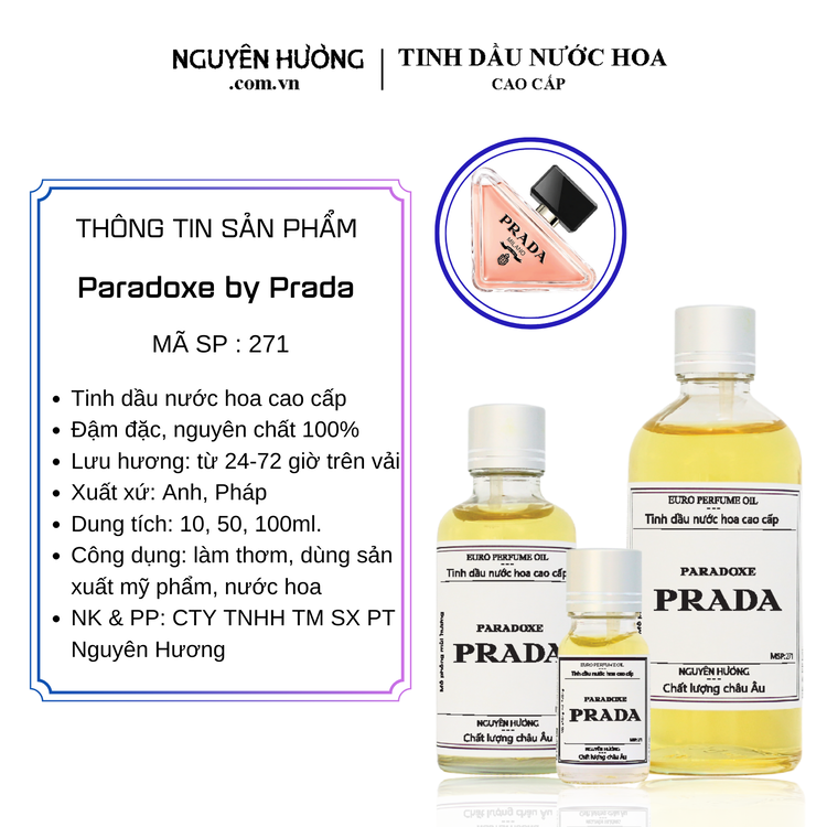 Tinh Dầu Nước Hoa Cao Cấp Paradoxe by Prada