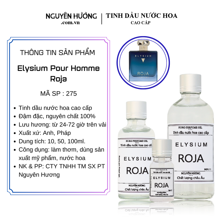 Tinh Dầu Nước Hoa Cao Cấp Elysium Pour Homme