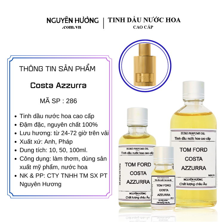 Tinh Dầu Nước Hoa Cao Cấp Costa Azzurra by Tomford