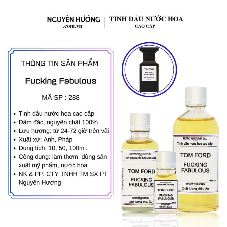 Tinh Dầu Nước Hoa Cao Cấp Fucking Fabulous by Tom Ford