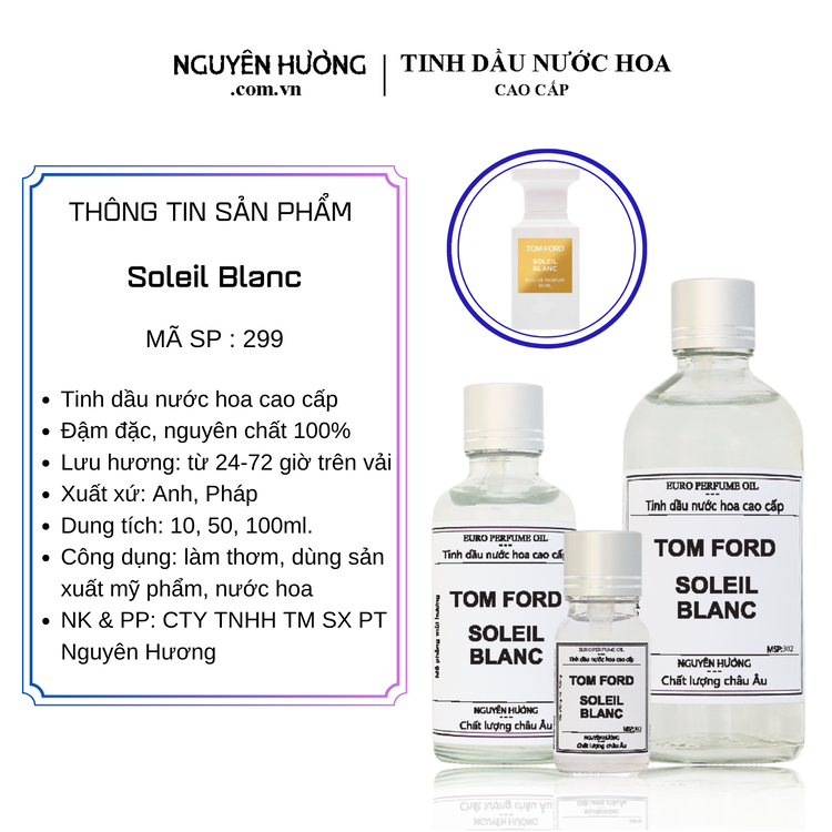 Tinh Dầu Nước Hoa Cao Cấp Soleil Blanc by Tom Ford