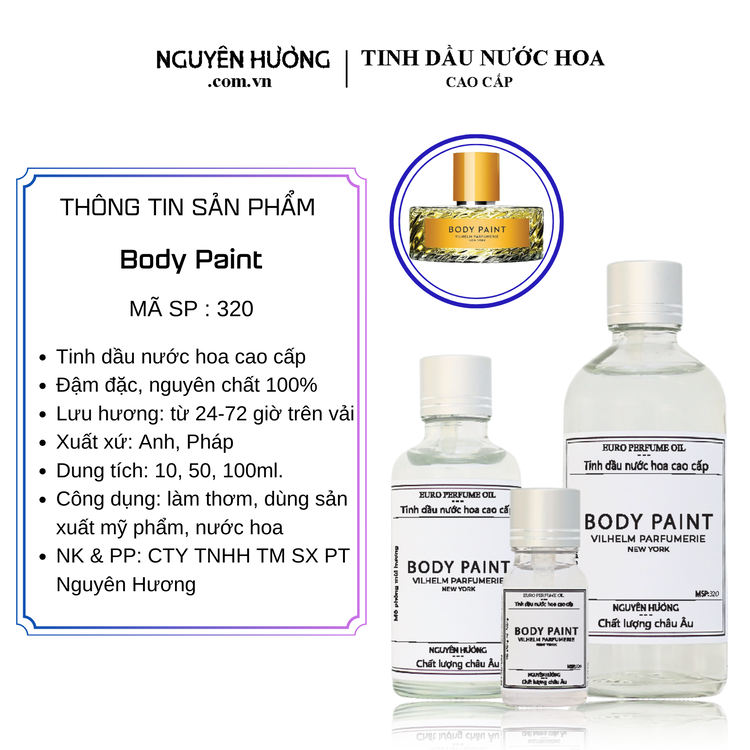 Tinh Dầu Nước Hoa Cao Cấp Body Paint by Vilhelm Parfumerie