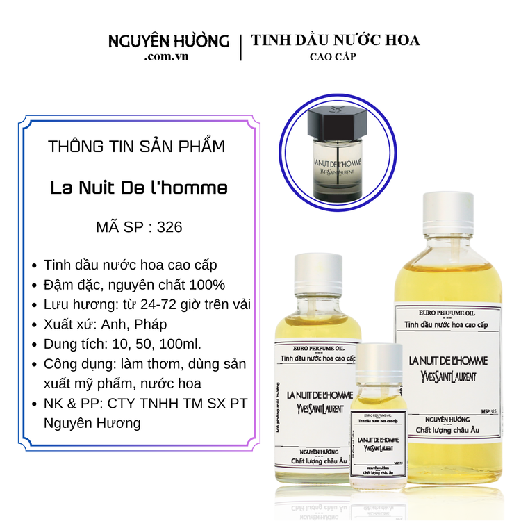 Tinh Dầu Nước Hoa Cao Cấp La Nuit De l'homme by YSL